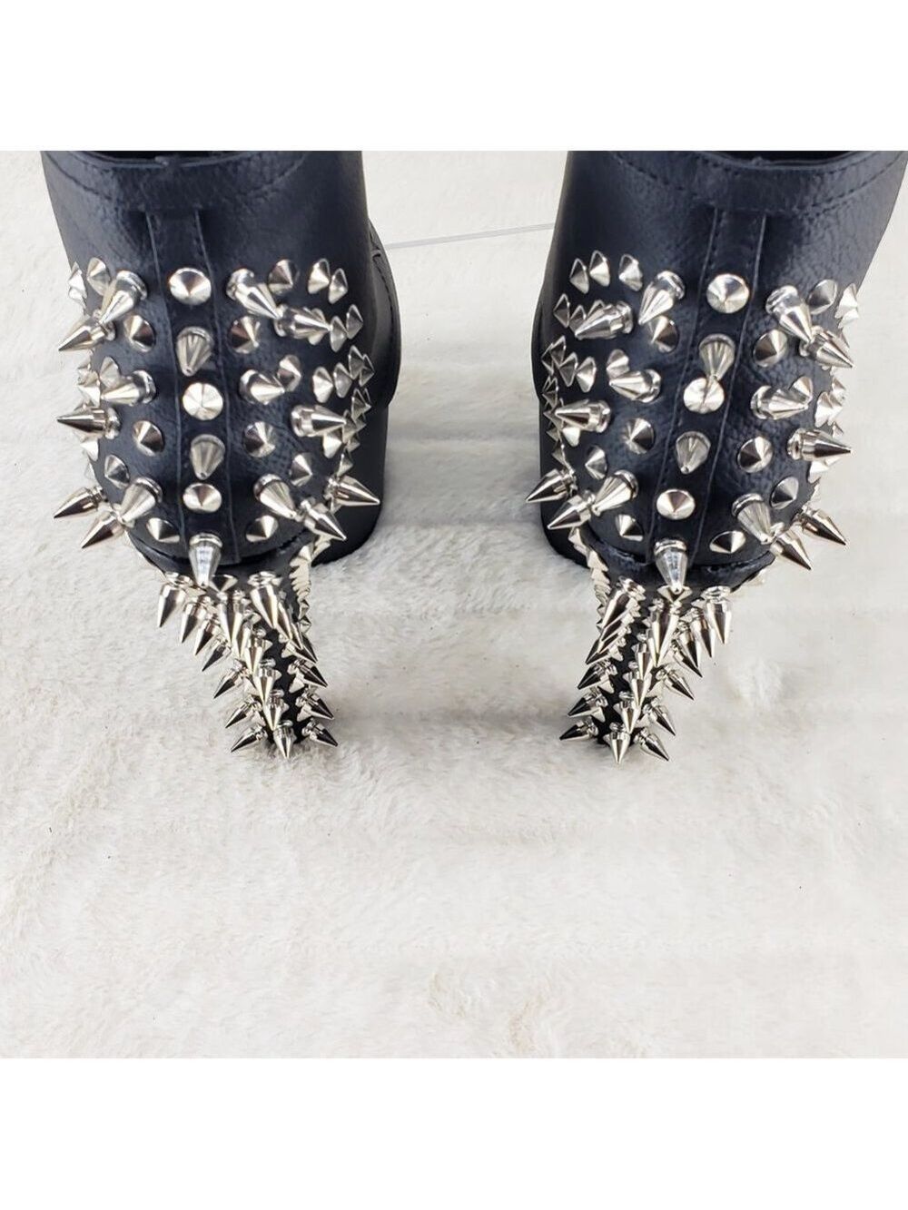 Spikes & Studs High Heel Platform Punk Rock Ankle Boots Fearless - Picture 6 of 11